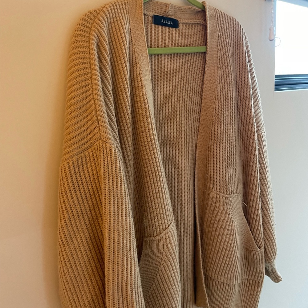 Tan knit cardigan